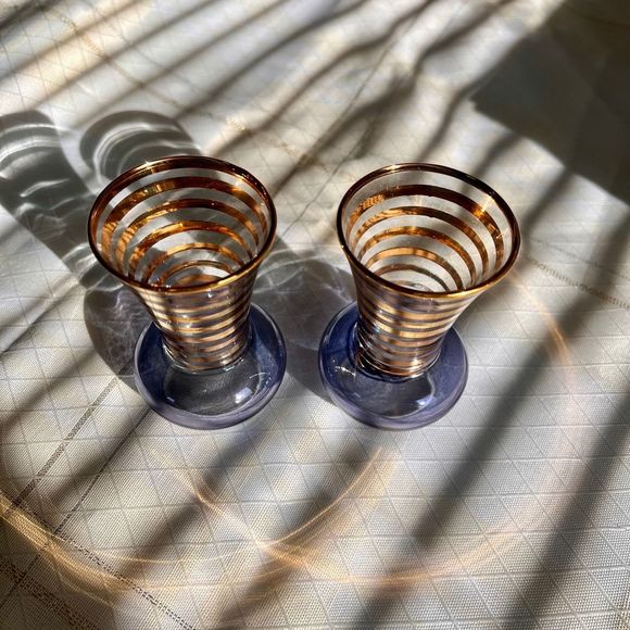 Bartlett Collins Vintage Mini Vases, 1940s Vintage Glass Mini Vases, Art Deco - Picture 7 of 10